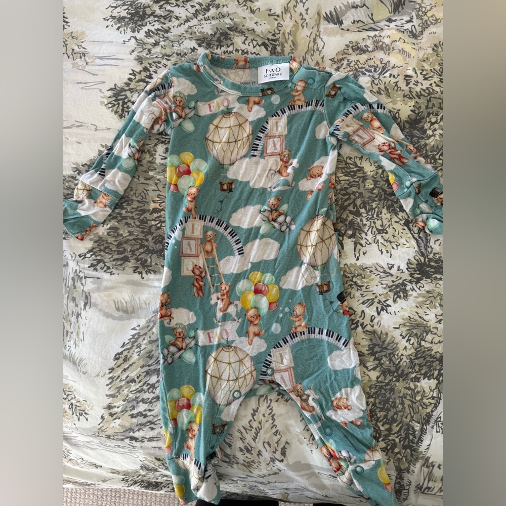 Posh Peanut x FAO Schwartz footless romper
